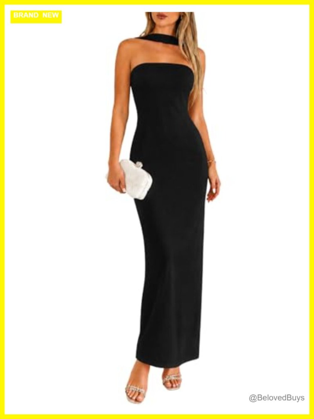 Women's Bodycon Maxi Dress Polyester Spandex Halter Neck Sleeveless Formal